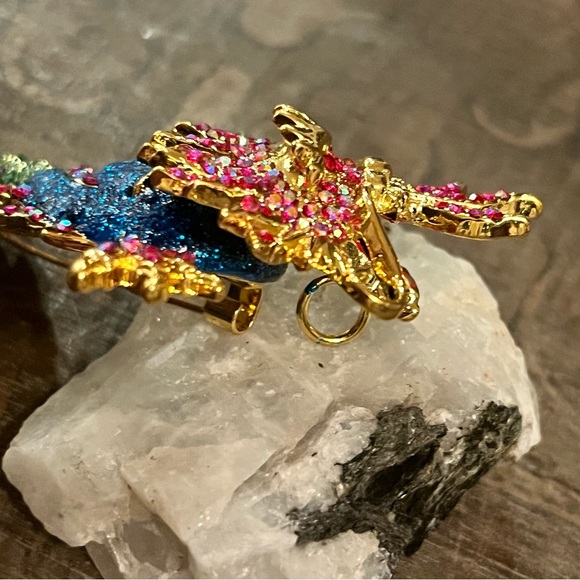 🐲 NEW Dragon Rhinestone Pin Brooch - Picture 7 of 8